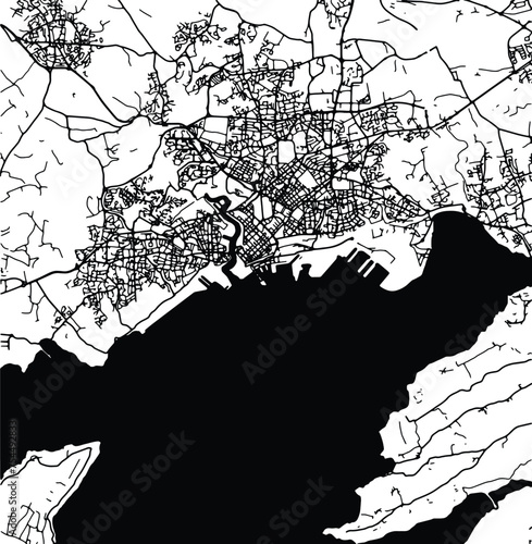 Silhouette map of Brest France