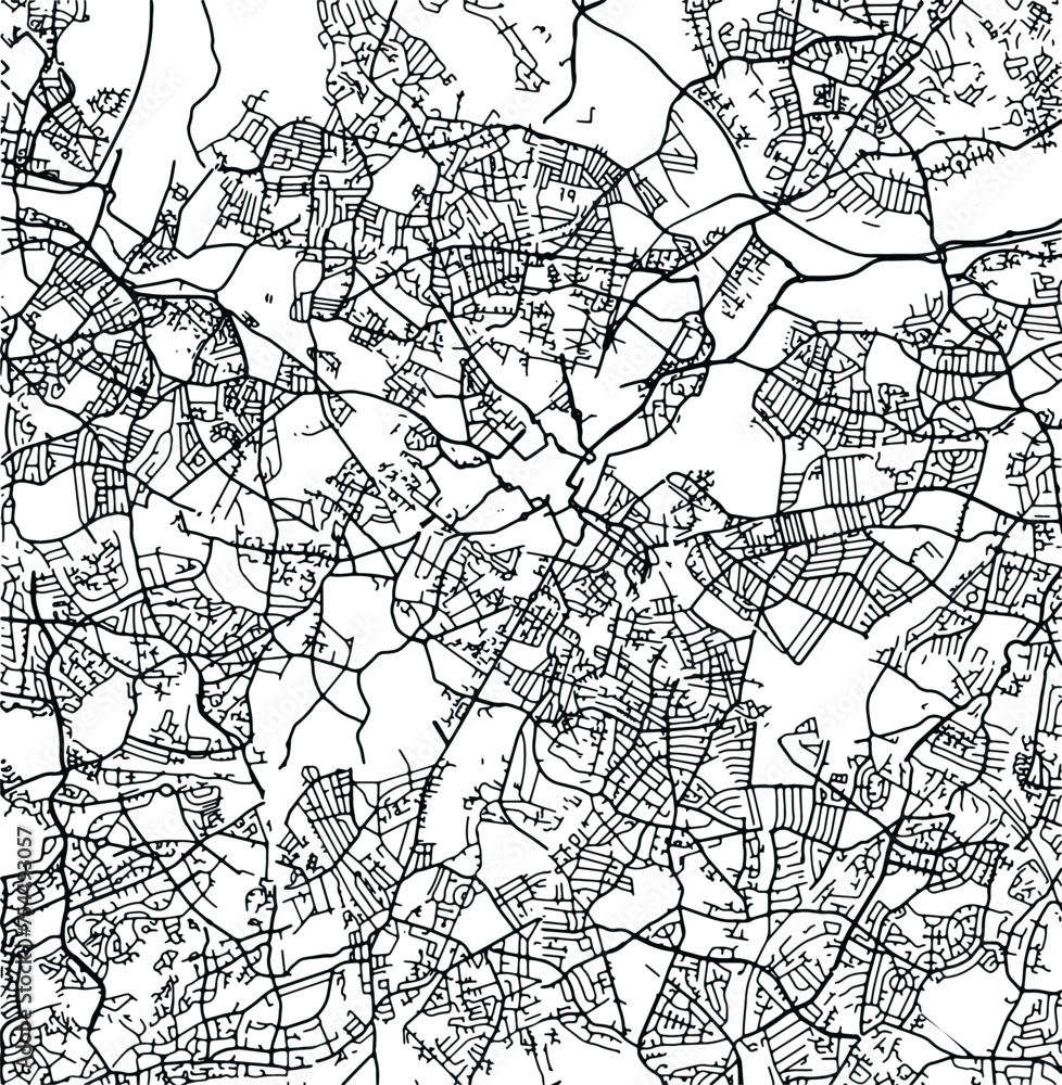 Silhouette map of Birmingham United Kingdom