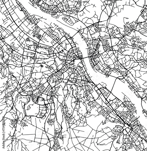 Silhouette map of Bonn Germany