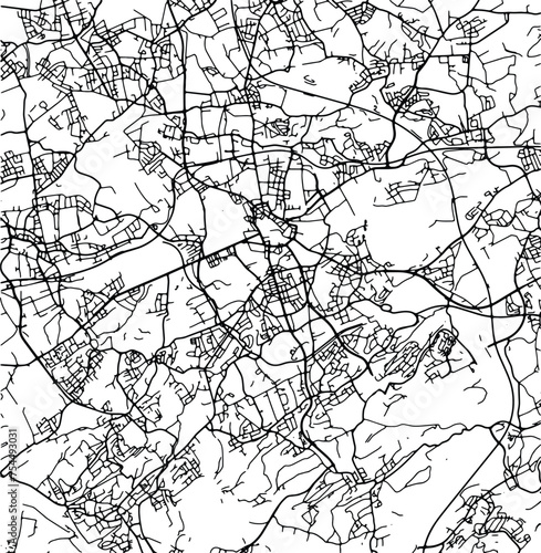 Silhouette map of Bochum Germany