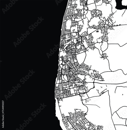 Silhouette map of Blackpool United Kingdom