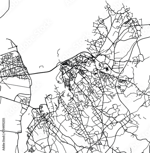Silhouette map of Aveiro Portugal