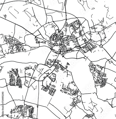 Silhouette map of Arnhem Netherlands