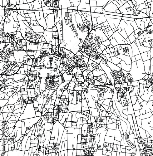 Silhouette map of Augsburg Germany