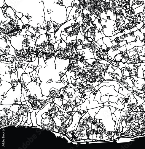 Silhouette map of Amadora Portugal