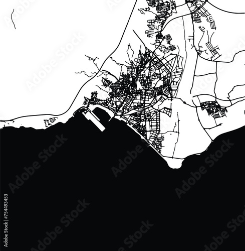 Silhouette map of Almeria Spain