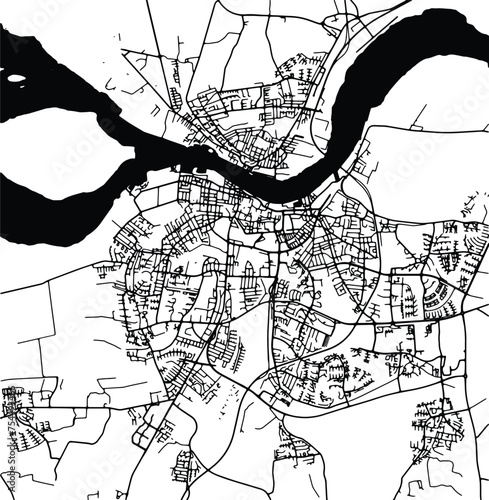 Silhouette map of Aalborg Denmark