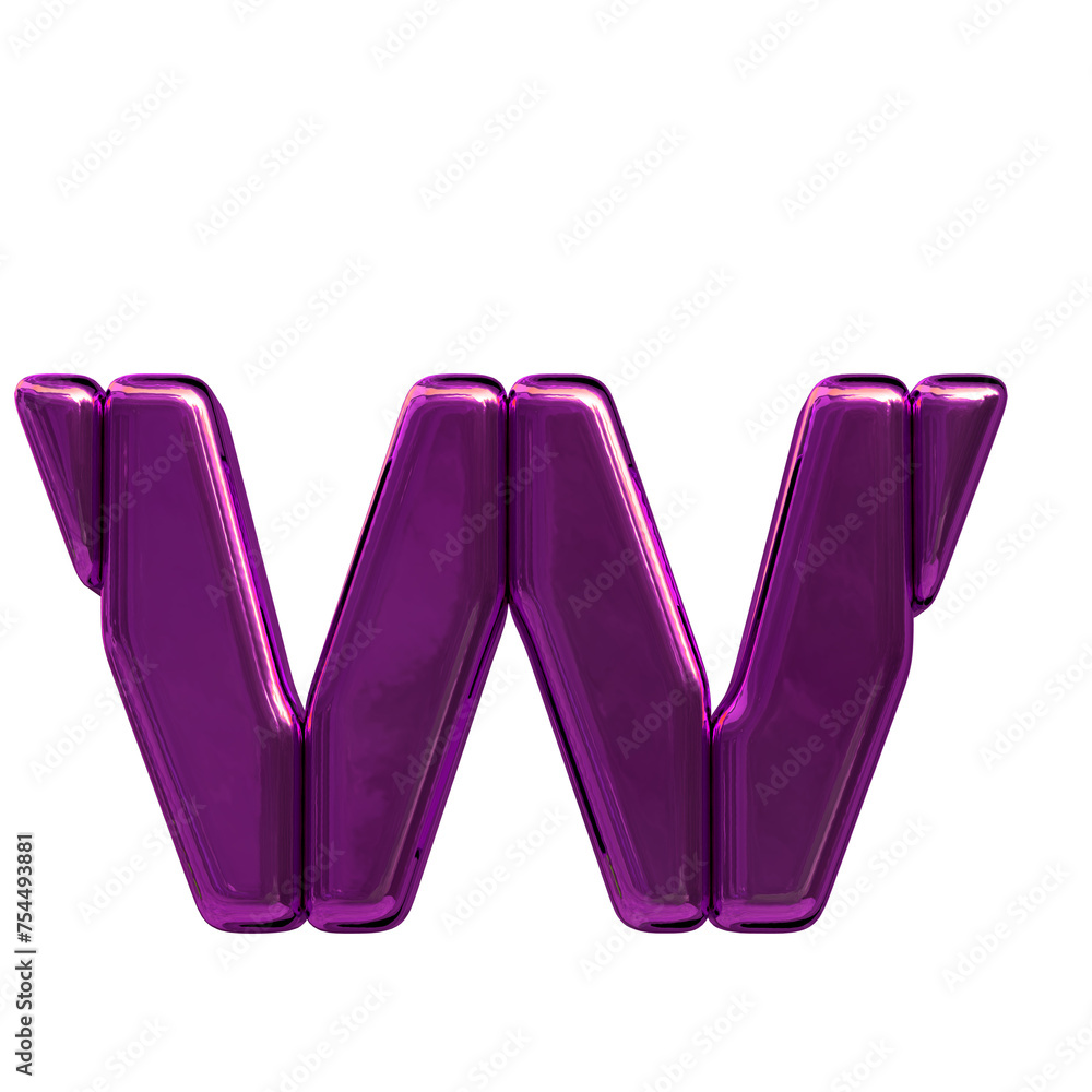 Symbol made of purple vertical blocks. letter w Symbol made of purple vertical blocks. letter w