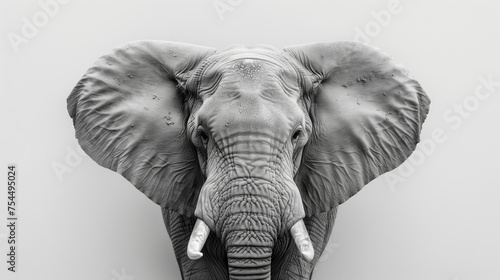 Elephant on White Background. Animal  Mammal  Wildlife  Safari