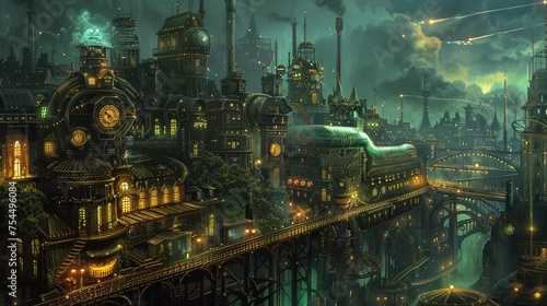 Abstract of Journeying through the steampunk cityscape