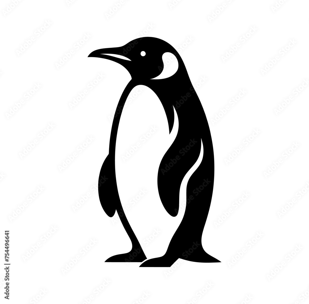 Monochrome penguin isolated vector illustration Monochrome penguin isolated vector illustration