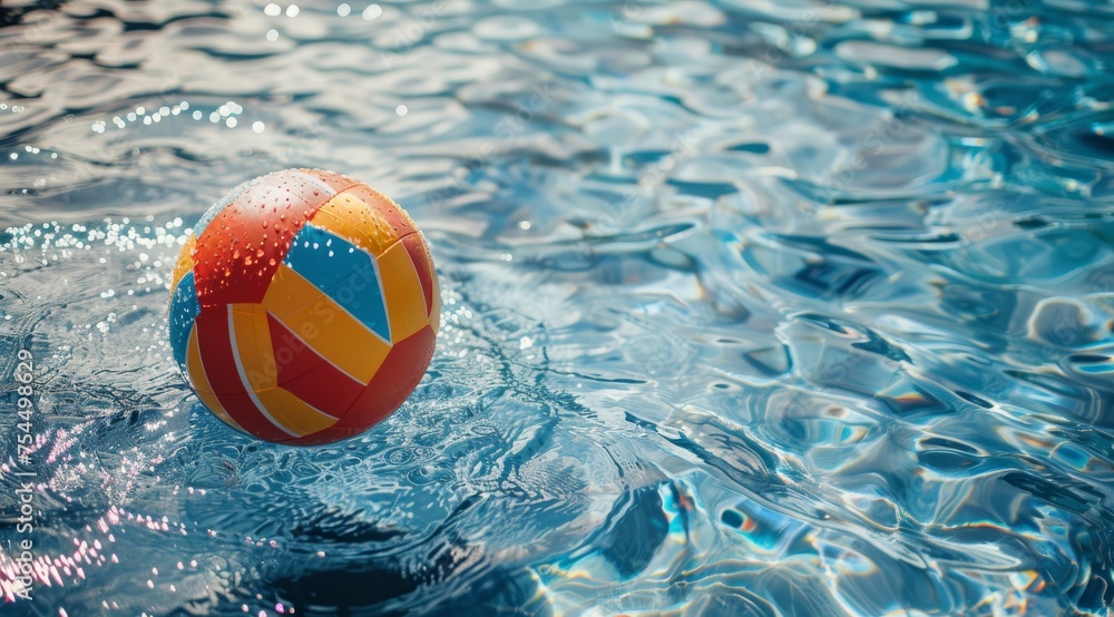Beach Ball Floating in Pool of Water