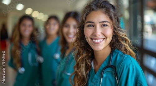 Group of Women in Green Scrubs Standing Together