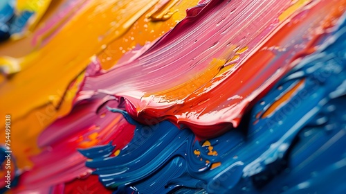 Abstract expressionist painting style with bold brush strokes and vibrant contrasts photo