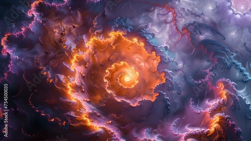 Psychedelic spirals and fractals in deep  rich colors  perfect for a captivating abstract background
