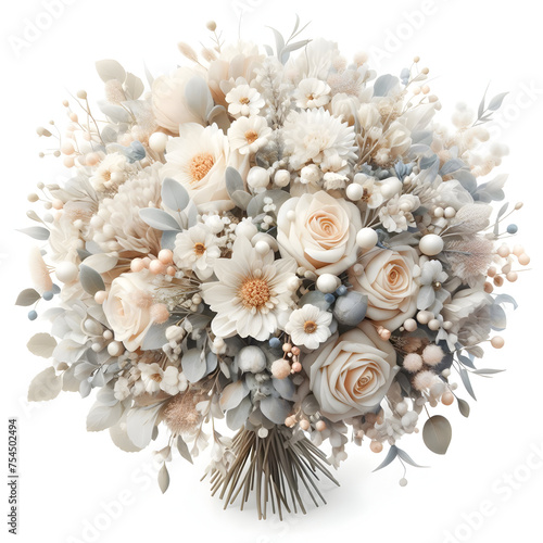 wedding bouquet on white Background