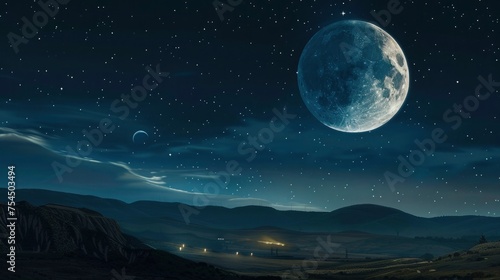 Behold the majesty of Ramadan s celestial spectacle as the moon rises over the horizon  casting its silvery glow upon the earth and illuminating the path of the faithful on their journey of spiritual 