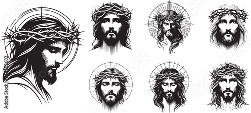 jesus christ on the cross with thorns, portraits photo