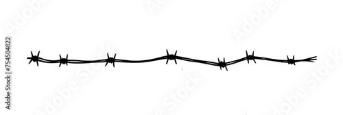 Vector illustration of Steel Black Wire Barbed Fence Frames. Isolated on white background.