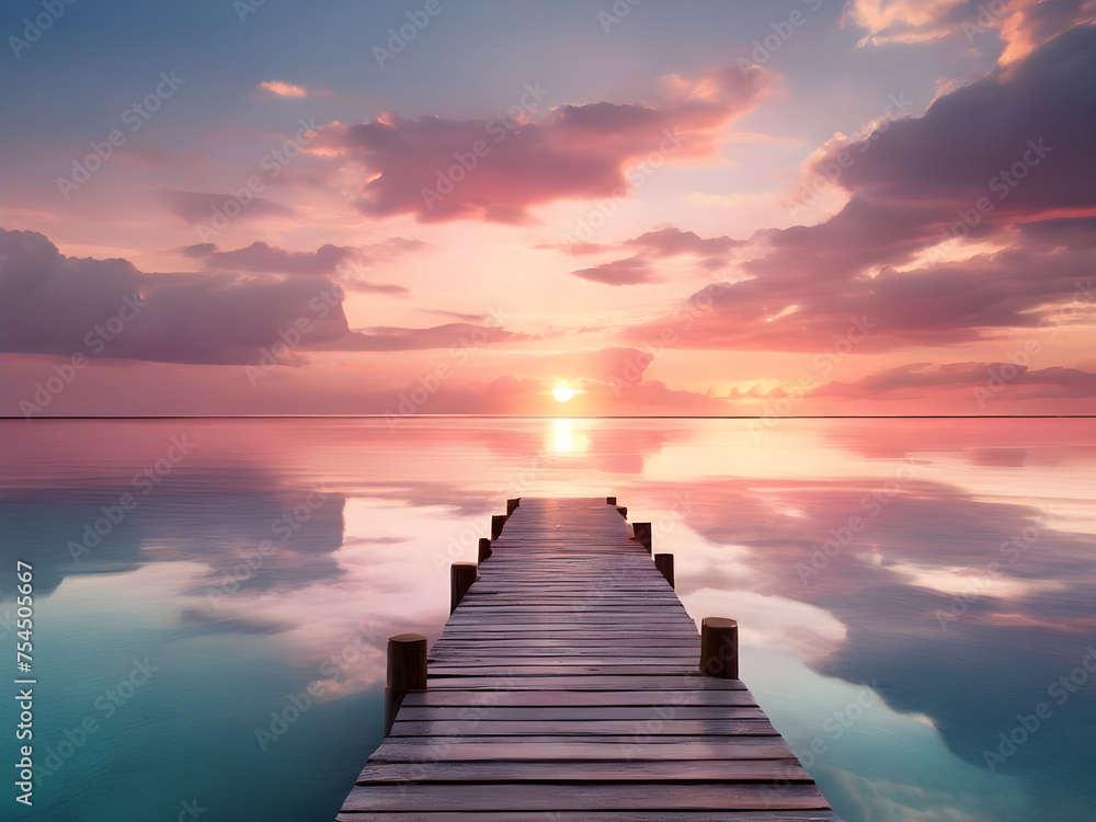 Wooden pier on the sea at beautiful sunset. Nature composition. Wooden pier on the sea at beautiful sunset. Nature composition.