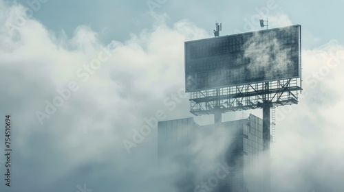 Billboard with cloud in the background.