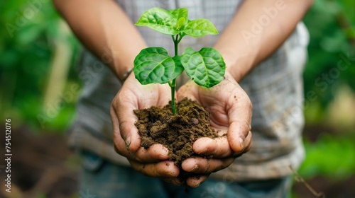 A Growing Sprout In Hands.
