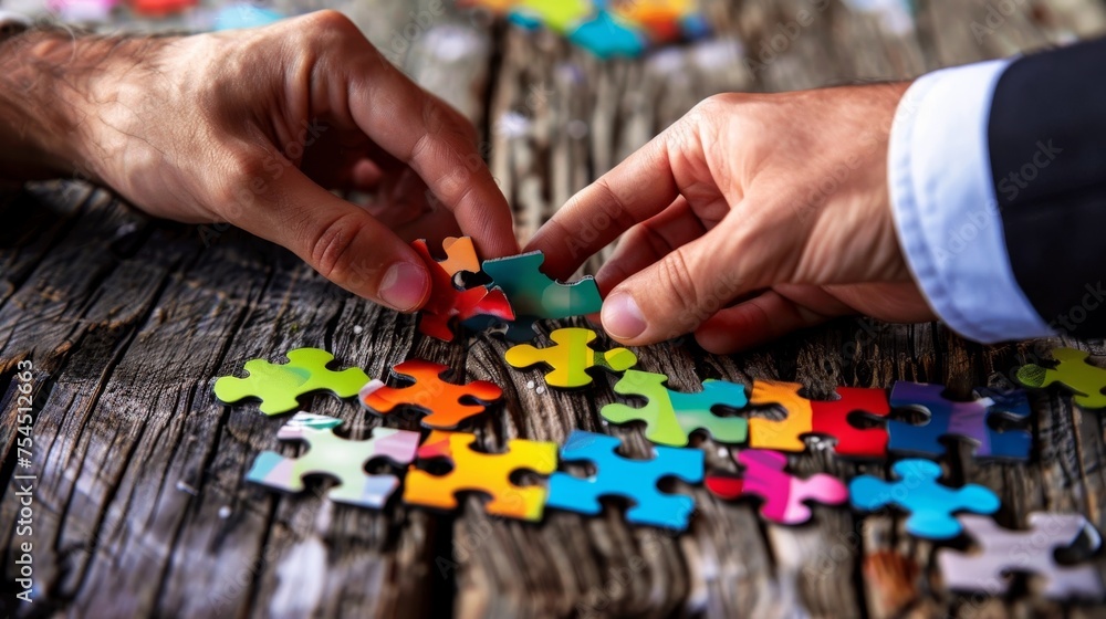 Fototapeta premium A Jigsaw Puzzle Pieces. 