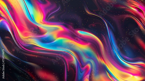Psychedelischer, holographischer Hintergrund in bunten Farben photo