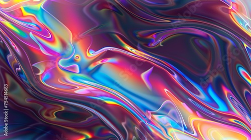 Psychedelischer  holographischer Hintergrund in bunten Farben