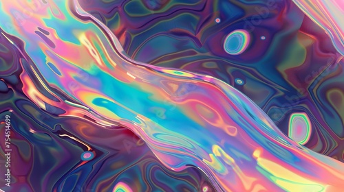 Psychedelischer, holographischer Hintergrund in bunten Farben © MONO