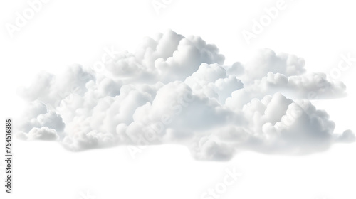 cloudscape: white fluffy cloud on transparent background