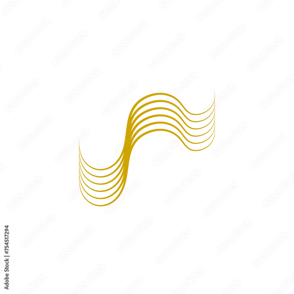 Naklejka premium Abstract Gold Line Shape