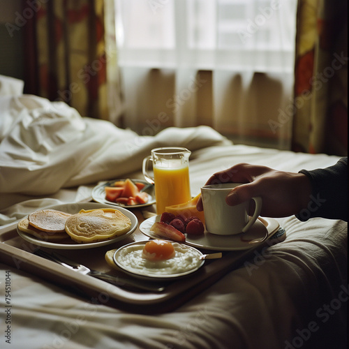 prendre son petit déjeuner dans un hôtel photo
