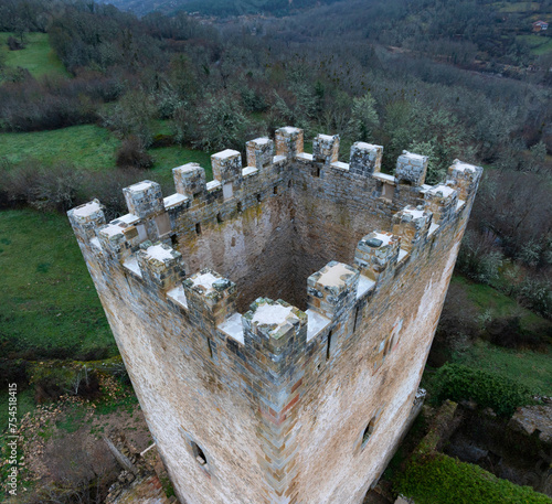 Tower of the City of Valdeporres in the Merindad of Valdeporres. The Merindades region. Burgos. Castile and Leon. Spain. Europe