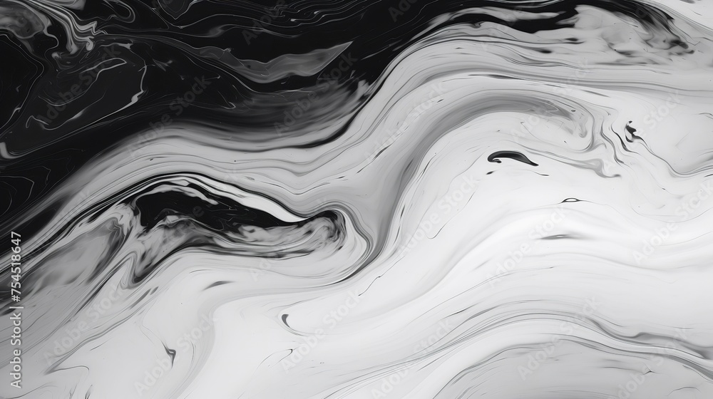 Obraz premium Abstract Black and White Marble Ink Texture