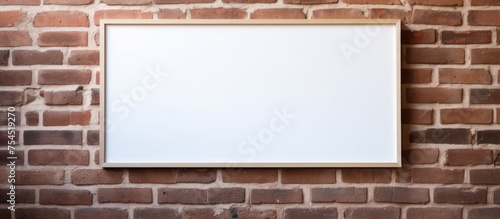 Wallpaper Mural A sturdy picture frame securely attached to a textured brick wall, adding a decorative touch to the exterior. Torontodigital.ca