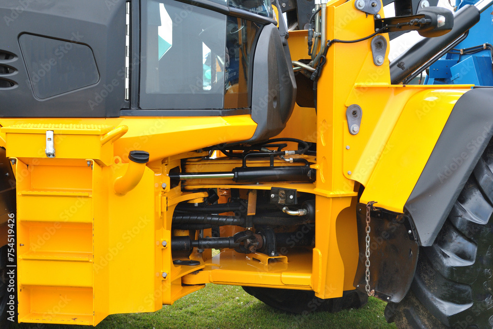 Close Up of Hydraulic System In New Agricultural Vehicle Close Up of Hydraulic System In New Agricultural Vehicle