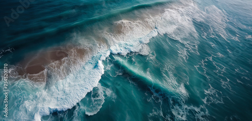 Aerial Perspectives: Capturing the Majestic Sea Waves in all their Natural Splendor created with Generative AI technology