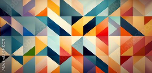 Vibrant Geometric Artwork with Futuristic Polygon Patterns, Ideal for Modern Design, created with Generative AI technology