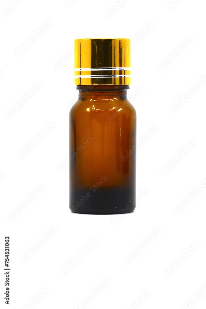 Essential Oil health bottle on a white background