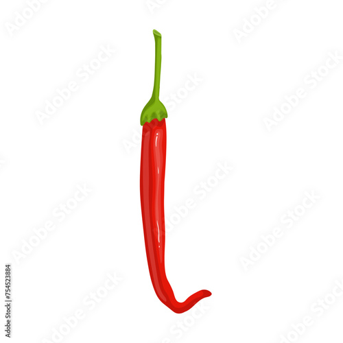 Pod of hot, burning chili pepper. Ripe vegetables. Vector graphics