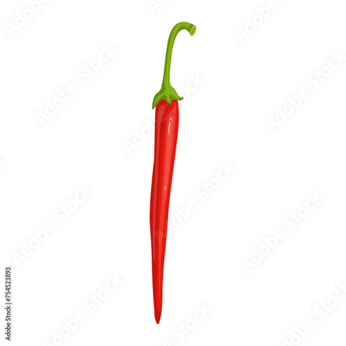 Pod of hot, burning chili pepper. Ripe vegetables. Vector graphics