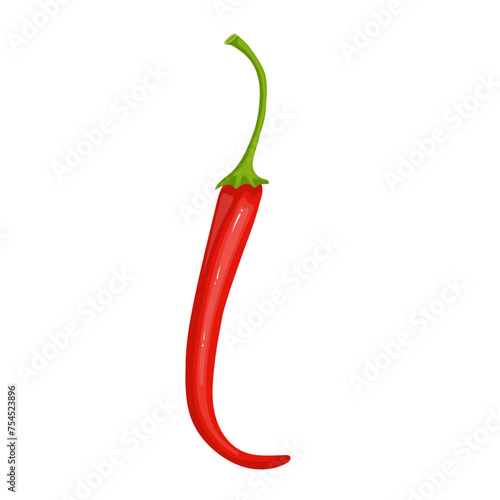 Pod of hot, burning chili pepper. Ripe vegetables. Vector graphics
