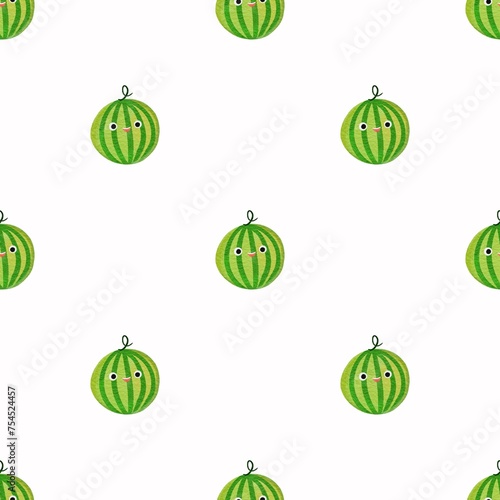 seamless pattern with cute watermelon