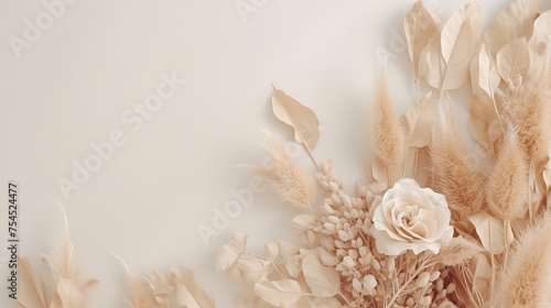 Boho Style Background with Neutral Pastel Colors