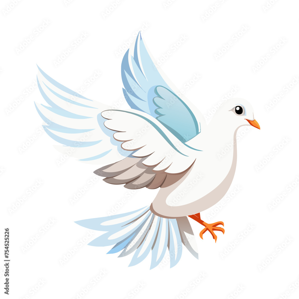 Fototapeta premium White pigeon dove on white background