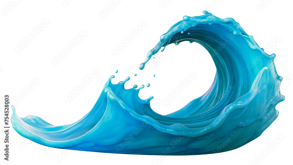 Ocean water wave isolated on a transparent background