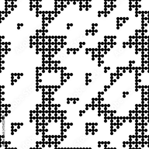 Seamless pattern. Dots motif. Simple shapes wallpaper. Digital paper, web designing, textile print. Figures background. Circles ornament. Vector.