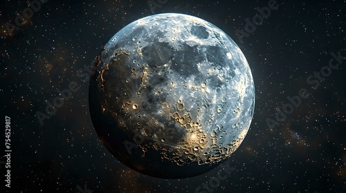Majestic planet floating in space, celestial beauty captured. ideal for background, sci-fi scenes or educational use. realistic outer space visualization. AI