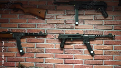 machine guns for a soldier in a store